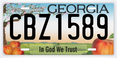 GA license plate CBZ1589