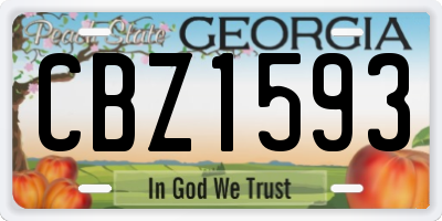 GA license plate CBZ1593