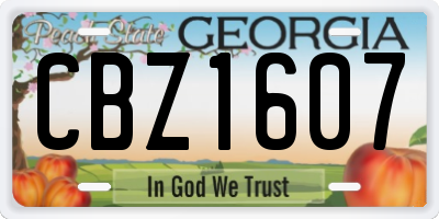 GA license plate CBZ1607