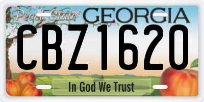 GA license plate CBZ1620