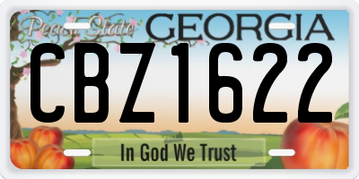 GA license plate CBZ1622