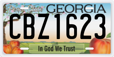 GA license plate CBZ1623