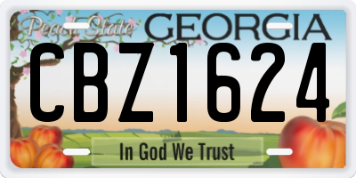 GA license plate CBZ1624