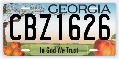 GA license plate CBZ1626