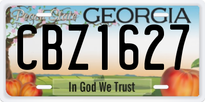 GA license plate CBZ1627