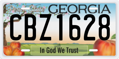 GA license plate CBZ1628
