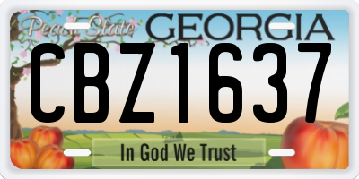 GA license plate CBZ1637
