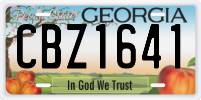 GA license plate CBZ1641