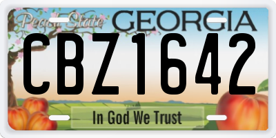 GA license plate CBZ1642