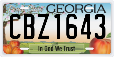 GA license plate CBZ1643