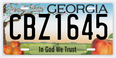 GA license plate CBZ1645