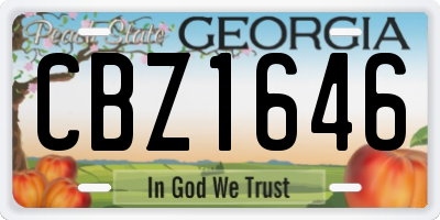 GA license plate CBZ1646