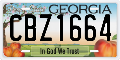 GA license plate CBZ1664