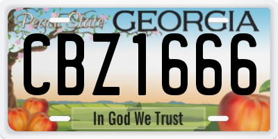 GA license plate CBZ1666