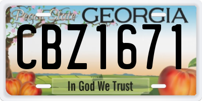 GA license plate CBZ1671
