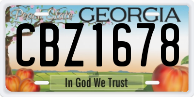 GA license plate CBZ1678