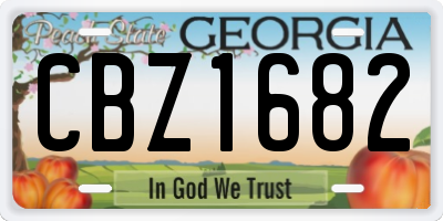 GA license plate CBZ1682