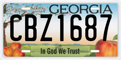 GA license plate CBZ1687