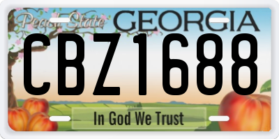 GA license plate CBZ1688