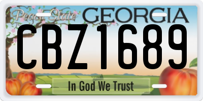 GA license plate CBZ1689