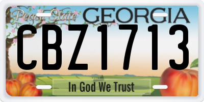 GA license plate CBZ1713