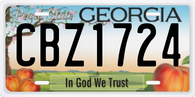 GA license plate CBZ1724