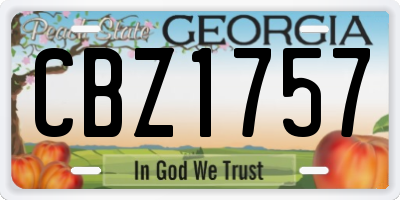 GA license plate CBZ1757