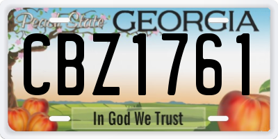 GA license plate CBZ1761