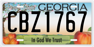 GA license plate CBZ1767