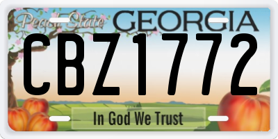GA license plate CBZ1772