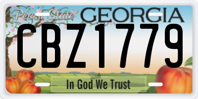 GA license plate CBZ1779