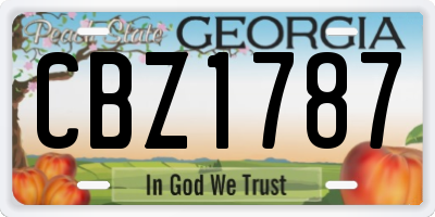GA license plate CBZ1787