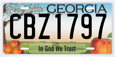 GA license plate CBZ1797