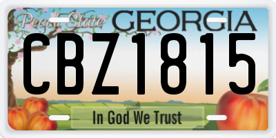 GA license plate CBZ1815