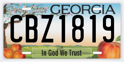 GA license plate CBZ1819