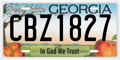 GA license plate CBZ1827