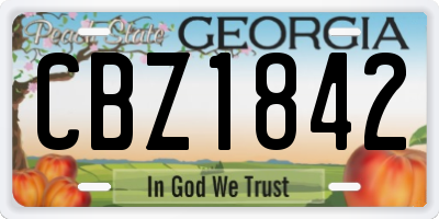 GA license plate CBZ1842