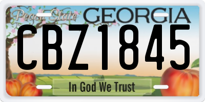 GA license plate CBZ1845