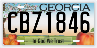 GA license plate CBZ1846