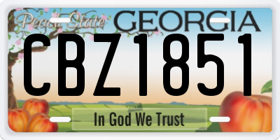GA license plate CBZ1851