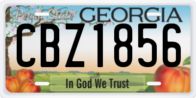 GA license plate CBZ1856