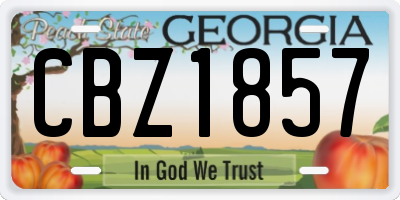 GA license plate CBZ1857