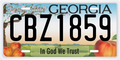 GA license plate CBZ1859