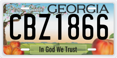 GA license plate CBZ1866