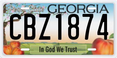 GA license plate CBZ1874