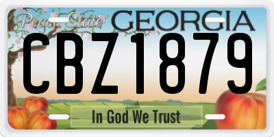 GA license plate CBZ1879