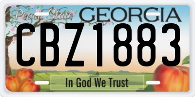 GA license plate CBZ1883