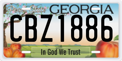 GA license plate CBZ1886