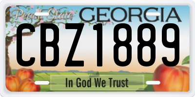 GA license plate CBZ1889