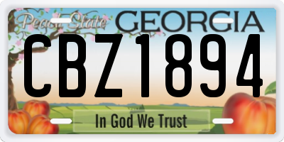 GA license plate CBZ1894